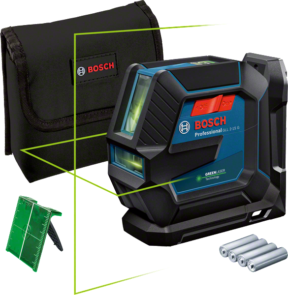 0601066J00 Bosch, Bosch GCL 2-15 G Green, 2 Line Laser Level, 144-6650