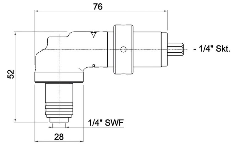 Angle head 12V with 1/4" quick change chuck