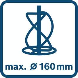  For mixing paddles up to max. Ø160 mm