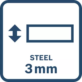  Max. thickness of 3 mm steel