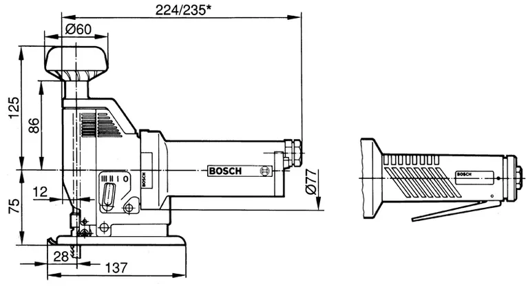 Pneumatic orbital jigsaw with deadman switch