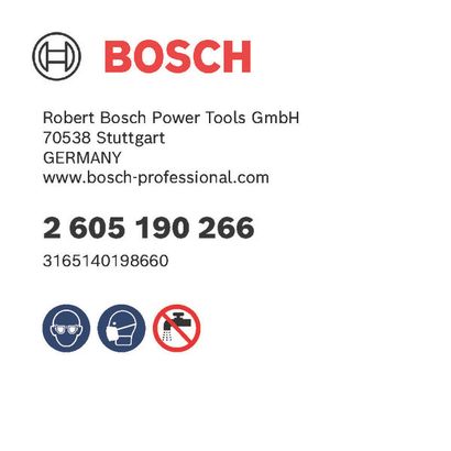 Bosch logo, Postal address, Electronic address, Safety icons