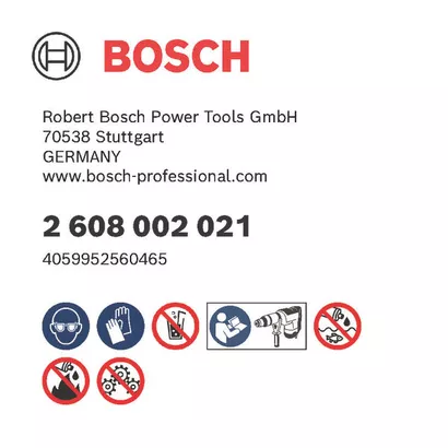 Bosch logo, Postal address, Electronic address, Safety icons