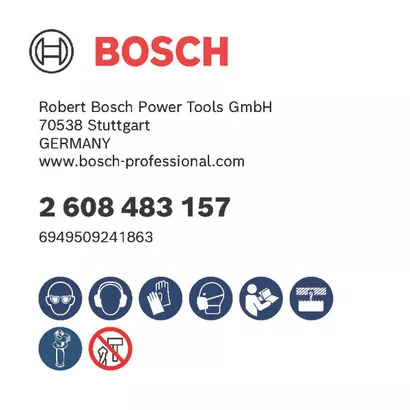 Bosch logo, Postal address, Electronic address, Safety icons