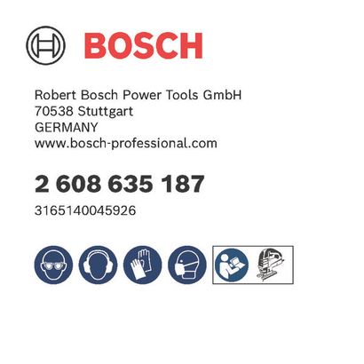 Bosch logo, Postal address, Electronic address, Safety icons