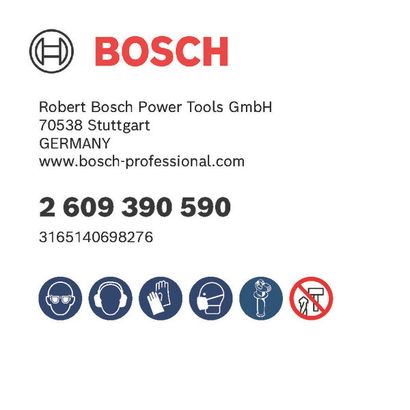 Bosch logo, Postal address, Electronic address, Safety icons