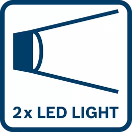 Illuminazione dell’area di lavoro anche in punti bui, grazie alle due luci a LED integrate