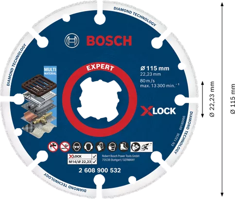Disco diamantato EXPERT Diamond Metal Wheel X-LOCK da 115 mm - Bosch  Professional