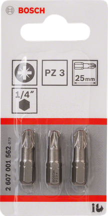 2607001558  Embout de vissage Bosch Pozidriv de Set de 3 embouts