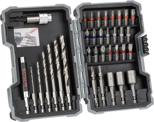 BOSCH 2607017567 Juego de brocas para metal HSS y punta de destornillador  Impact Control Pick and Click (35 uds.)