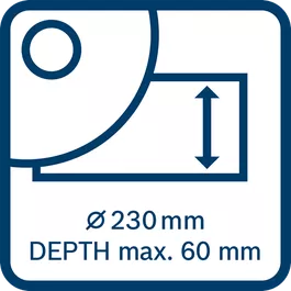  Max. 60mm cutting depth