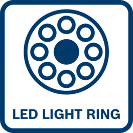 Belysning av arbeidsområdet med en LED-ring med svært sterkt lys