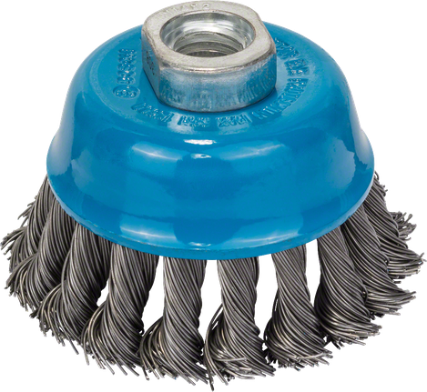 4 Inch Twisted Wire Cup Brush Knotted Wire Cup Brush for Angle Grinder with  an M14 Thread : : Industrial & Scientific