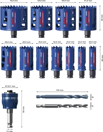 EXPERT Tough Material Hole Saw Sets - Bosch Professional