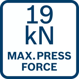  Max. presskraft på 19kN