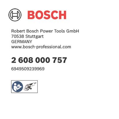 Bosch logo, Postal address, Electronic address, Safety icons