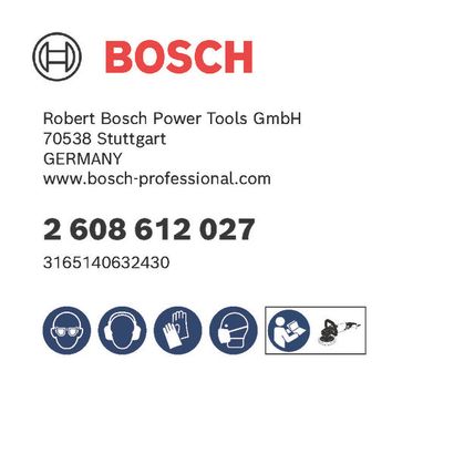 Bosch logo, Postal address, Electronic address, Safety icons