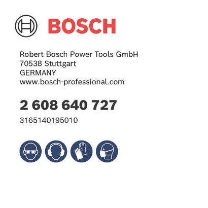 Bosch logo, Postal address, Electronic address, Safety icons