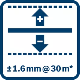 Natančnost niveliranja ± 1,6 mm pri 30 m* (*ter odstopanje glede na uporabo) 