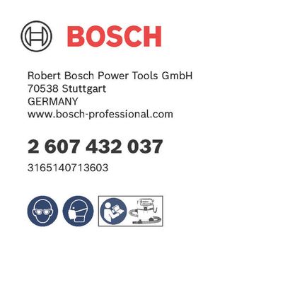 Bosch logo, Postal address, Electronic address, Safety icons