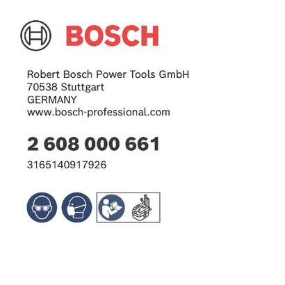 Bosch logo, Postal address, Electronic address, Safety icons