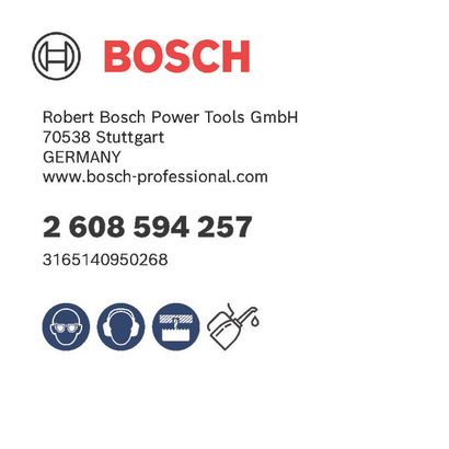 Bosch logo, Postal address, Electronic address, Safety icons