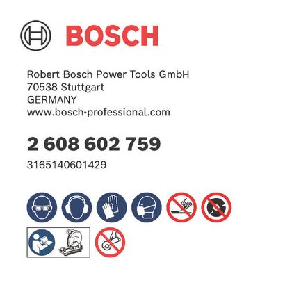 Bosch logo, Postal address, Electronic address, Safety icons