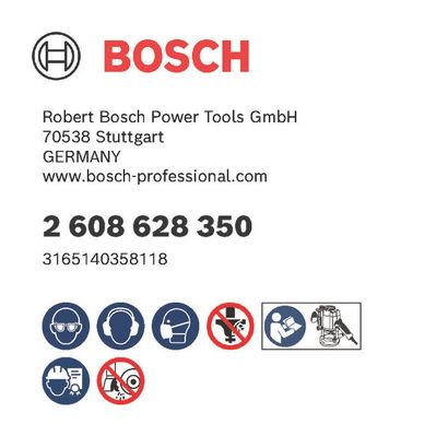 Bosch logo, Postal address, Electronic address, Safety icons