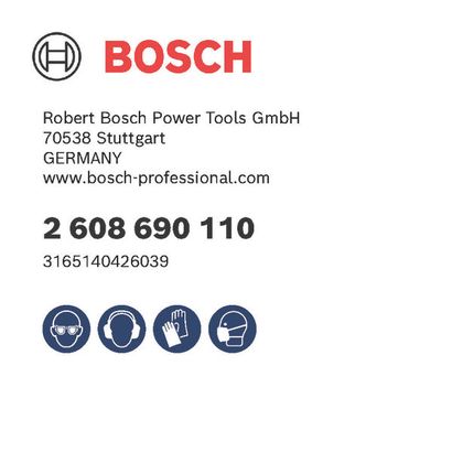 Bosch logo, Postal address, Electronic address, Safety icons