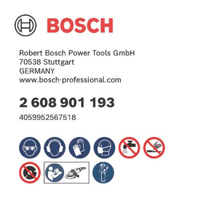 Bosch logo, Postal address, Electronic address, Safety icons