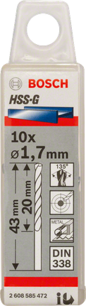 Forets Série Longue DIN 340N - HSS-G Rectifiés - Affûtage en croix à 135°  selon norme DIN 1412C - DG Outils Coupants - Forêts, disques diamants,  coffrets, mèches à bois, plaquettes carbures