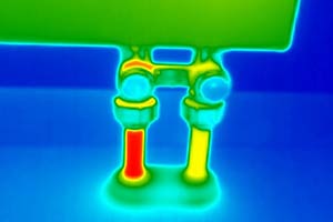 In and outflow of radiator or floor heating